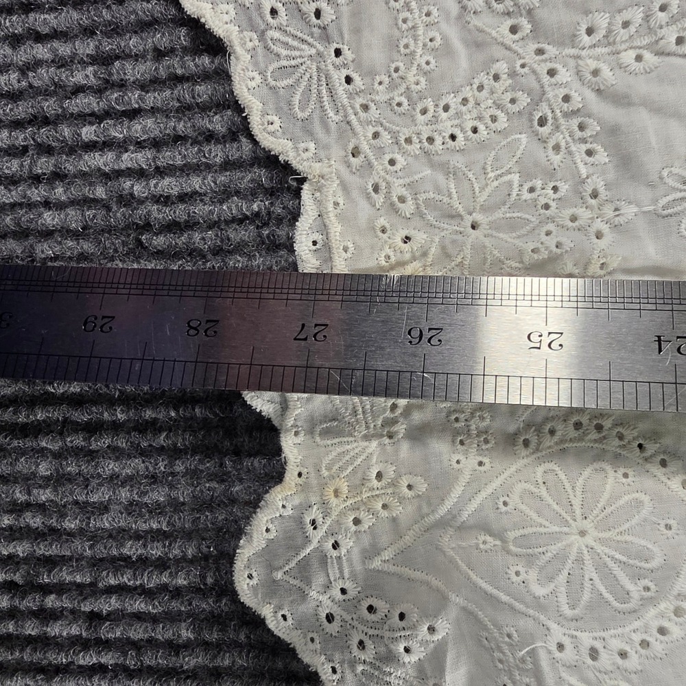 Max Edition White Cotton Eyelet Babydoll Top Cap Sleeve Empire Waist ABD4E30 M - Picture 3 of 5